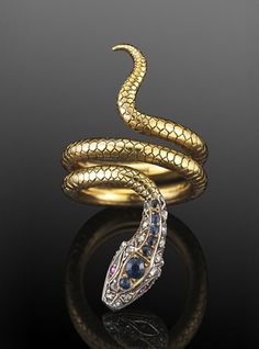 I want! Serpent Jewelry, Coiled Snake, Diamond Head, Head Set, Silver Top, Snake Jewelry, Snake Ring, Silver Tops, A Snake