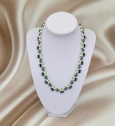 Blue Beaded Pearl Necklace For Wedding, Blue Pearl Necklace With Round Beads For Wedding, Blue Round Beads Pearl Necklace For Wedding, Elegant Blue Beaded Necklace With Pearl Drop, Blue Pearl Drop Necklace For Wedding, Blue Pearl Drop Necklaces For Wedding, Blue Crystal Necklace For Wedding, Blue Crystal Necklaces For Wedding, Blue Wedding Necklace