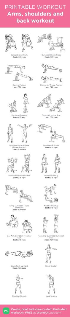 the printable workout poster shows how to do different exercises