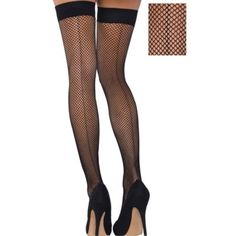 Our Back Seam Fishnet Thigh-High Stockings are classically sexy! These vintage-looking fishnet thigh highs each feature a classic black seam up the back. Made of stretchy nylon these stockings comfortably stay in place. One size Back Seam Fishnet Thigh-High Stockings fit most standard women's sizes (5'2-5'9 and 90-155 lbs). Black Fishnet Mesh Legwear, Black Fishnet Thigh-high Legwear, Black Fishnet Thigh High Legwear, Black Thigh High Fishnet Legwear, Black Thigh-high Fishnet Legwear, Black Mesh Thigh-high Legwear, Black Mesh Thigh High Legwear, Black Fishnet Mesh Hosiery, Black Sheer Mesh Legwear