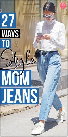 27 Ways To Style Mom Jeans : The best part of these jeans you ask? It does not matter what size you are; it goes with every, body type be it curvy, petite, skinny, plus or broad. So if you have been shying away from these, you have no reason to. Now, shoo-away the mind-block already, let’s explore some interesting and fun outfit ideas to style your mom jeans. #momjeans #fashion #stylish #fashionable Mom Loose Jeans Outfit, Mom Jeans Styling Ideas, Mom Pants Outfit High Waist, High Waist Denim Pants Outfit, Light Denim Mom Jeans Outfit, Pull On Jeans Outfit, Style Mum Jeans, Moms Jeans Outfit Summer, How To Wear Mum Jeans