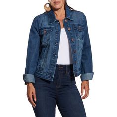 Dollhouse all season denim jacket. This denim jacket features a collard neckline, button down closure, two chest flap pockets, and side pockets. This vintage style womens junior denim jacket matches every look for every occasion. A great versatile classic womens denim jacket to add to your closet. A great layering piece that can be paired with your favorite jeans, t-shirt,sweaters, dresses and more! Size: M.  Color: Blue.  Gender: female.  Age Group: adult. Womens Denim Jacket, Jeans T Shirt, Womens Denim, Jean Jacket Women, Blue Jean Jacket, Denim Jacket Women, Womens Basic, Blue Gender, Jean Jackets