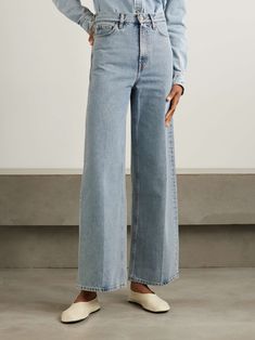 TOTEME High-rise wide-leg organic jeans Fall Denim Trends, Losing Interest, Transitional Outfits, Swimsuit Season, Fall Denim, Curve Jeans, Exclusive Dress, Sport Swimwear, Denim Trends