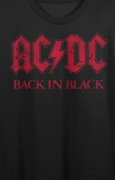 Online only! You're back in black with this cute black cropped tee! This fun crop top features colorful original artwork inspired by your favorite band, ACDC! This comfy tee is made of high-quality, premium cotton materials, and is professionally printed to ensure long-lasting color and print quality. It can be machine washed in cold water with like colors, and tumble dried on low for easy and convenient care. The ACDC Back in Black Women's Black Cropped Tee is an officially licensed product, making it the perfect gift for fans!


	Solid color tee
	Short sleeves
	Crew neckline
	Front graphic
	Cropped length
	Machine washable Black Crop Tee, Back In Black, Cropped T Shirt, Top Graphic Tees, Cropped Tee, Crop Tshirt, Black Crop, Comfy Tees, Back To Black