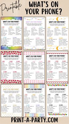 what's on your phone? printable game