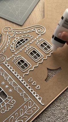 Gingerbread Village Template, Cardboard Gingerbread Houses Diy, Gingerbread Xmas Decor, Gingerbread Village Cardboard, Christmas Gingerbread Village, Large Cardboard Gingerbread House Diy, Diy Paper Gingerbread House, Gingerbread Village Diy, Paper Mache Gingerbread House