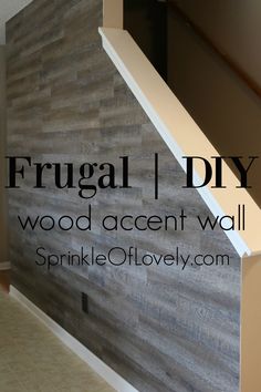 a wooden accent wall with the words frugal diy above it