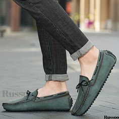 Russoo - Professional Mens Lightweight Loafer Shoes: Non-Slip Comfort for Spring and Summer Outdoor Leather Slip-on Loafers, Green Slip-on Casual Loafers, Spring Synthetic Slip-on Loafers, Outdoor Slip-on Loafers With Rubber Sole, Masculine Slip-on Formal Loafers, Mens Skate Shoes, Mens Rain Boots, Mens Canvas Shoes, Mens Snow Boots