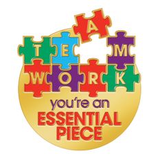 the words work you're an essential piece on a white background with puzzle pieces