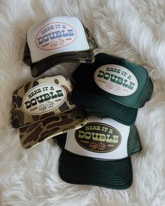 Make It A Double Trucker Hat - Etsy Country Trucker Hats, Camo Aesthetic, Trucker Hat Designs, Bling Hats, Country Outfits Women, Diy Hats, Camo Trucker Hat, Hat Bar, Country Hats