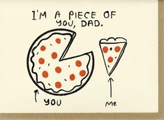 a piece of pizza with the words i'm a piece of you dad on it