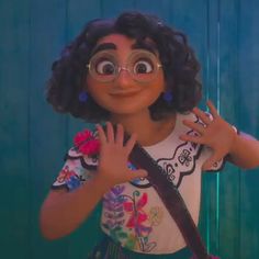 the character from inside out is wearing glasses