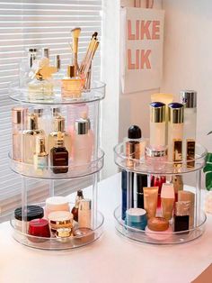 1pc Transparent Rotating Multi-Layer Desktop Cosmetic Storage Shelf Organizer Box For Skincare, Perfume, Makeup, Gift For Valentine's Day Clear    PET     Storage & Organization, size features are:Bust: ,Length: ,Sleeve Length: Bandeja Perfume, Rangement Makeup, Make Up Storage, Makeup Display, Perfume Display, Care Organization, Perfume Organization, Acrylic Organizer Makeup, Cosmetic Display