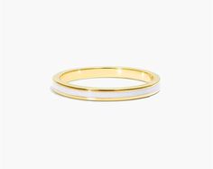 14K Yellow Gold White Enamel Ring. It is simply impossible to deny the beauty of this ring. Wear it alone or layer it with additional bling, this ring will give the ultimate style. Enamel Ring, White Enamel, White Ring, Rose Gold Ring, Precious Metals, Women Rings, Gold Rings, Ring Size, Jewelry Rings