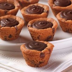 chocolate chip muffins on a white plate