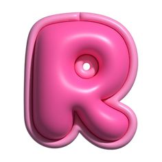 the letter r is made up of pink plastic