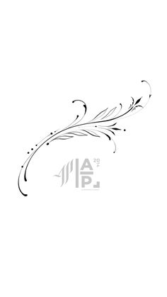 an artistic black and white drawing of a flower with the word aip above it