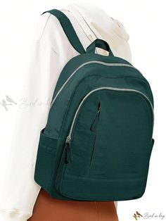 Bird in Bag - Premium Water-Resistant and Lightweight Womens Backpack with Numerous Pockets - Ideal for Daily Commutes, School, and Travel - Suitable for College Students, Professionals, and Outdoor Enthusiasts Green Nylon Backpack With Zipper Pocket, Student Green Backpack With Zipper Pocket, Waterproof Backpack, Street Style Chic, College Students, Laptop Backpack, Travel Backpack, Professions, Female Travel