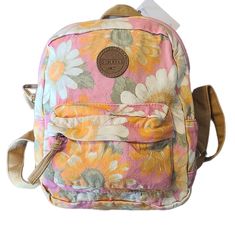 O'neill Womens Valley Mini Backpack Pink Floral Daisy Sp3495002 New With Tags Description O'neill Women's Mini Backpack 10"H X 8"W X 3.75"D Exterior Zip Pocket Patch Detail At Front Interior Patch Pocket Front Zip Pocket Adjustable Shoulder Straps 100% Cotton Canvas Oneill Womens, Cream Yellow, Pink Backpack, Mini Backpack, Patch Pocket, Shoulder Straps, Pink Floral, Cotton Canvas, Zip Pockets