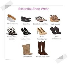 Essential Footwear Women, Shoe Staples For Women, Must Have Shoes For Women Wardrobe, Essential Accessories Women, Shoes Essentials Women, Shoes Every Woman Should Have, Shoe Essentials Women, Staple Shoes For Women, Capsule Footwear