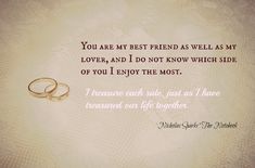 two wedding rings sitting on top of each other next to a paper with the words, you are my best friend as well as me