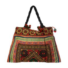 "The beautiful bag is made with an amazing piece of fabric woven by the HMONG hill tribes of Lanna Region (Northern Thailand). Its a great bag for carrying anything. It features a zippered opening area and inside zippered pocket. We buy materials from Hmong market and we design and sew. Some of the bags we modify to improve the product. The Hmong tribes live in the North of Thailand and have origins from the Tibetan area of China. You may not receive the exact bag picture here, As the fabric des Multicolor Folk Style Shoulder Bag For Festivals, Folk Style Multicolor Shoulder Bag For Festival, Handwoven Folk Style Bag For Festivals, Folk Style Handwoven Bag For Festivals, Bohemian Woven Bags For Festivals, Bohemian Woven Shoulder Bag For Festivals, Traditional Woven Square Shoulder Bag, Embroidered Rectangular Hobo Bag For Festivals, Bohemian Woven Shoulder Bag With Multicolor Embroidery