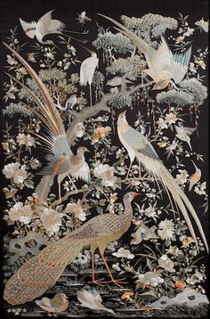 Painting 19th Century, Chinese Bird, Chinese Embroidered, Bird Painting, Airbrush Art, Arte Animal, Chinese Painting, Birds Painting