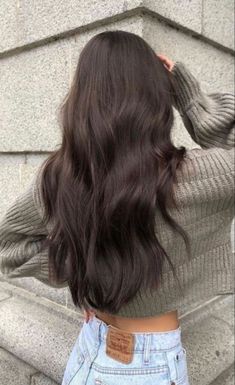 Brown Hair Inspiration, Brown Hair Looks, Brunette Hair With Highlights, Brown Hair Balayage, Long Dark Hair, Hair Stylies