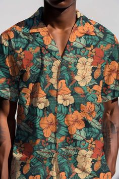 Hawaiian Shirt Resort Wear Floral Button up Graphic Button up Tropical Shirt Men Aesthetic Shirt - Etsy Hawaiian Shirts, Hawaiian Outfit Men, Hawaiian Shirt Outfit, Tropical Vacation Outfits, Hawaiian Outfit, Tropical Shirts, Floral Shirt Dress, Wedding Shirts, Boho Shirts