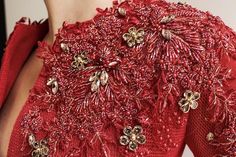 Blooming Desire Gown | Teuta Matoshi Red Color Dress, Red Colour Dress, Flowers And Crystals, Teuta Matoshi, Embellishment Details, Crystals Beautiful, Crystal Belt, Gown Style, Evening Dresses With Sleeves