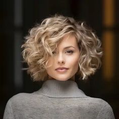 23 Adorable Perms for Short Hair to Try this Year Spiral Perm Short Hair, Permed Hair, Wavy Bob, Short Layered Haircuts, Short Wavy Hair