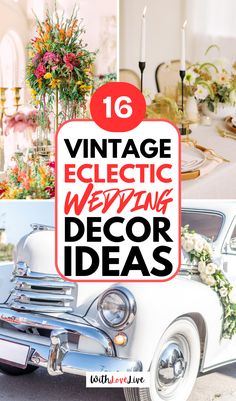 vintage wedding decor ideas for the bride and groom to be featured in this postcard