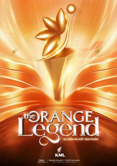 the orange legend movie poster with an image of a gold flower in it's center