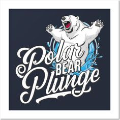 a polar bear with the words polar bear plunge on it's chest and an image of