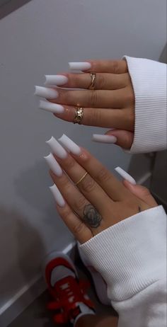 Tapered Square Nails, White Acrylic Nails, Simple Acrylic Nails, Unique Acrylic Nails, Pink Acrylic Nails, Luxury Nails, Square Acrylic Nails