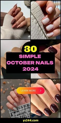 Chic October Nails, October Simple Nails, Nail Design Inspiration Fall, October Short Nail Ideas, October Nails 2024 Trends, October Nails French Tip, Fall October Nails 2024, Nails October 2024, October Short Nails