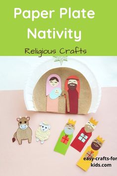 Paper Plate Nativity Craft -Christmas religious crafts for kids Nativity Kindergarten Craft, Prek Nativity Crafts, Pre K Nativity Craft, Nativity Scene Craft Kindergarten, Paper Plate Nativity Craft, Christmas Nativity Crafts, Halloween Paper Plate Crafts For Kids, Religious Crafts For Kids, Nativity Tissue Paper Craft