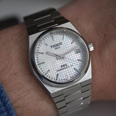 Introducing: The Tissot PRX Powermatic 80 35mm Is Finally Here (Video & Live Pics) Tissot Prx Powermatic 80, Casio F91w, Monochrome Watches, Mens Silver Jewelry, Tissot Watches, Stylish Mens Fashion, Simple Fits, Magic Box