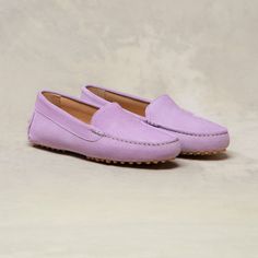 The Felize - Lavender - Suede - M.Gemi Luxury Leather Moccasins For Spring, Driving Loafers With Rubber Sole, Luxury Spring Loafers With Stitched Sole, Classic Spring Loafers With Suede Lining, Spring Suede Loafers With Rubber Sole, Spring Suede Moccasins For Work, Suede Driving Loafers With Rubber Sole, Spring Workwear Suede Moccasins, Suede Slip-on Moccasins For Driving