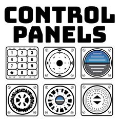 an image of control panels with the words control panel on it and various symbols around them