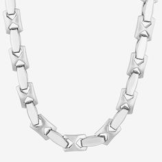 Included: 100 Necklace(s)Jewelry Closure: Lobster ClaspLink Construction: SolidStone: No StoneMetal Color: WhiteChain Length: 24 InchChain Width: 8.5 MillimetersMetal: Stainless SteelChain Construction: LinkCare: Wipe CleanCountry of Origin: Imported Silver Link Necklace With Solid Construction, Silver Necklace With Solid Link Construction, Formal White Chain Link Necklace, Classic Stainless Steel Necklace With Solid Links, Rectangular Stainless Steel Necklace With Silver Chain, Modern White Necklace With Silver Chain, Rectangular Stainless Steel Chain Necklace, Modern White Silver Chain Necklace, Modern Necklaces With Rectangular Silver Chain