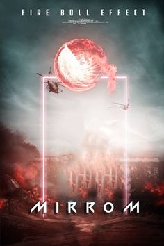 a movie poster for the film mirror with an image of a red object in it