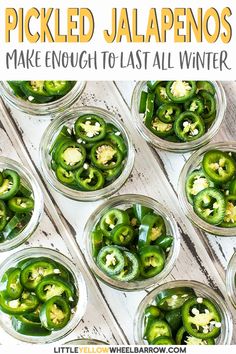 green peppers are in small glass bowls on a white wooden table, ready to be cooked