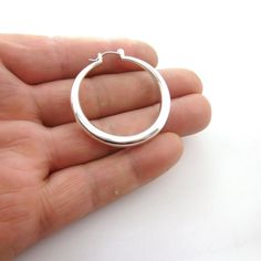 Custom from Factory* Medium Classic Chic Stylish Chunky Round Bold Silver Hoop Earrings Lightweight, Polished Metal Round Hoop Earrings, Arrow Ring, Classic Chic, Personalized Initials, Silver Hoops, Limited Stock, Silver Hoop Earrings, Adjustable Rings, Low Price