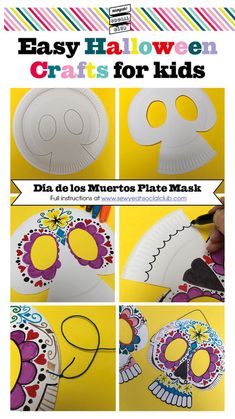 paper plate crafts for kids that are easy to make and great for day of the dead