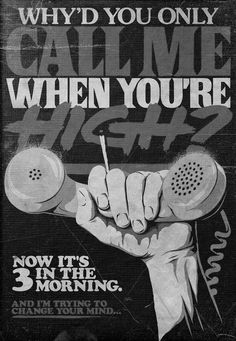 a black and white poster with a hand holding a telephone