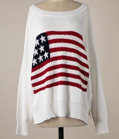 This is a PREORDER and all orders with this item will be shipped by 10/24/23 - American Flag Sweater - Crochet Knit American Flag Sweater Preppy Pullover, Cute Sweaters For Fall, Crochet Knit Sweater, Flag Sweater, Usa Sweater, American Flag Sweater, Party In The Usa, Boat Neck Sweater, American Flag Design