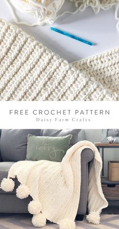 the free crochet pattern for this baby blanket is easy to make and looks great