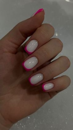 #nails Pink Tip Nails, Mauve Nails, Gel Toe Nails, Toe Nail Color, Minimal Nails, Casual Nails