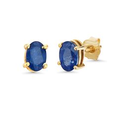 Blue Sapphire Oval Shape Studs Earrings (1.30 ct.) in 14K Gold Blue Sapphire Studs, Sapphire Studs, Timeless Luxury, Studs Earrings, Stunning Earrings, Gold Set, Jewelry Lover, Diamond Studs, Beautiful Blue